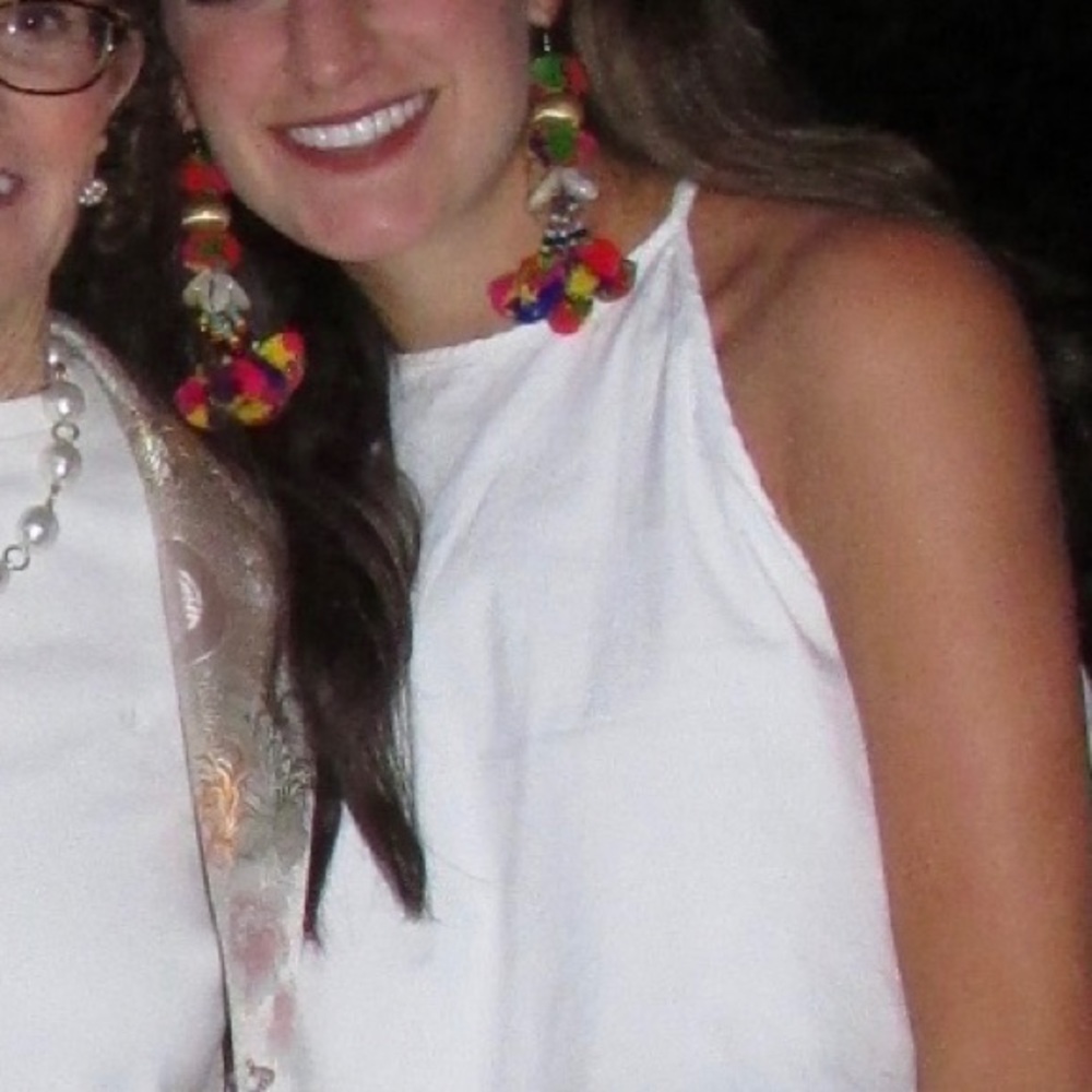 Multi Colored Large Statement Earrings - image 1